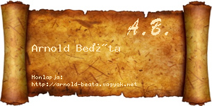 Arnold Beáta névjegykártya